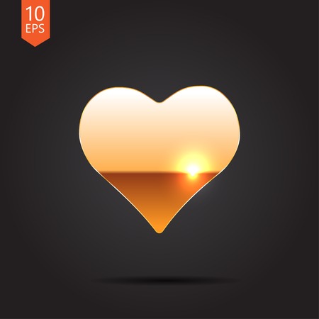 Vector gold isolate game heart icon. Eps10のイラスト素材