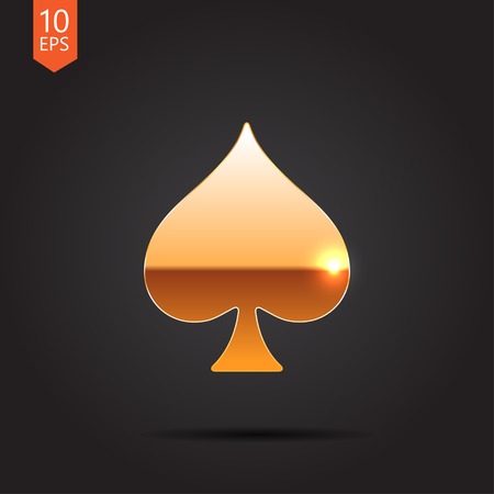 Vector gold isolate game spade icon. Eps10のイラスト素材
