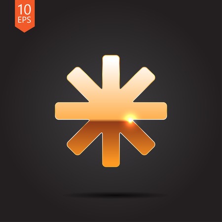 Vector gold star icon isolated on dark background. Eps10のイラスト素材