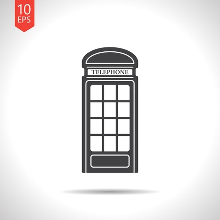 Vector british telephone box icon isolated on white. Eps10のイラスト素材