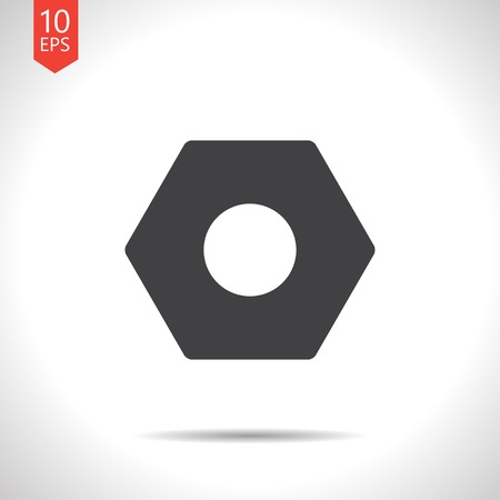 Vector nut flat icon with shadow. Eps10のイラスト素材