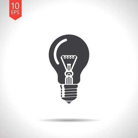 Vector flat  lightbulb icon isolated on white. Eps10のイラスト素材