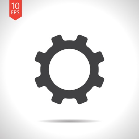 Vector flat cogwheel icon isolated on white. Eps10のイラスト素材