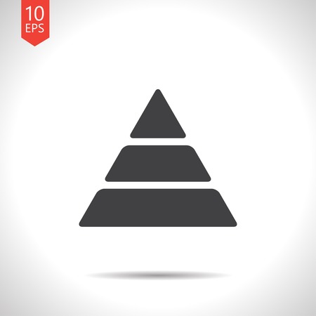 Vector flat pyramid icon isolated on white. Eps10のイラスト素材