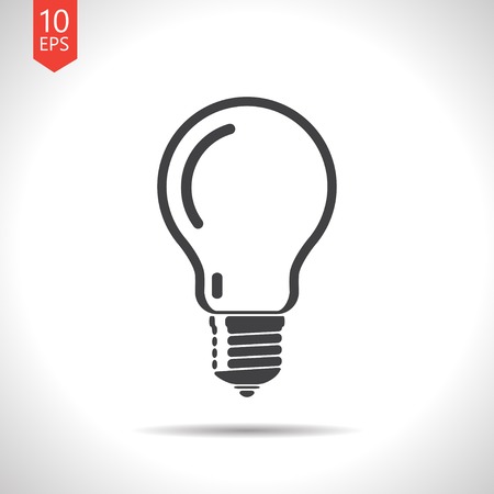 Vector flat  lightbulb icon isolated on white. Eps10のイラスト素材