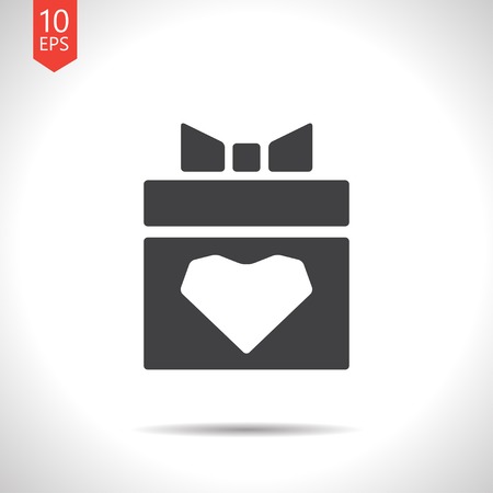 Vector flat present with heart icon. Eps10のイラスト素材