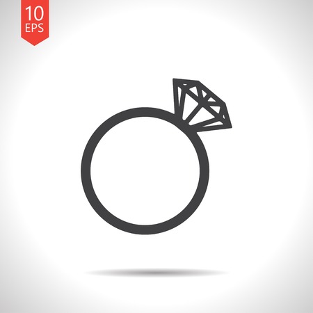 Vector gray flat wedding ring icon isolated on white. Eps10のイラスト素材