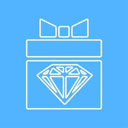 Vector  flat present with diamond icon. Eps10のイラスト素材