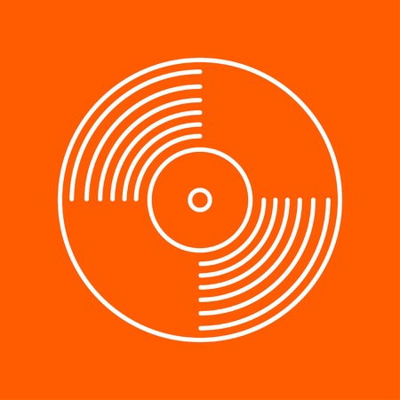 Vector retro  vinyl record icon outline. Eps10のイラスト素材