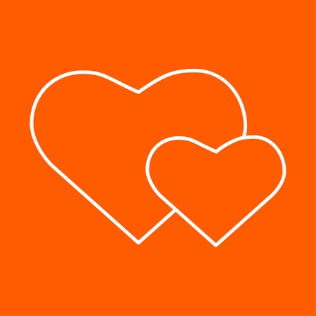 Vector two hearts icon isolated outline. Eps10のイラスト素材