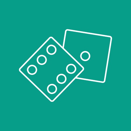 Vector  dice flat icon  isolated outline. Eps10のイラスト素材