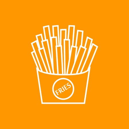 Vector flat fries icon isolated outline. Eps10のイラスト素材