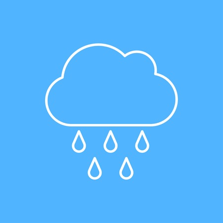 Vector flat isolate cloud rain icon outline. Eps10のイラスト素材