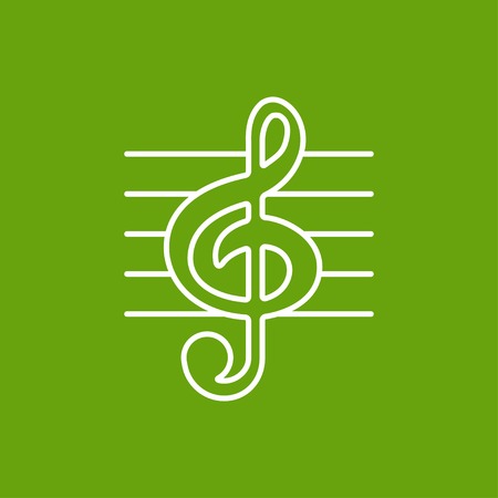 Vector white music flat icon outline . Eps10のイラスト素材