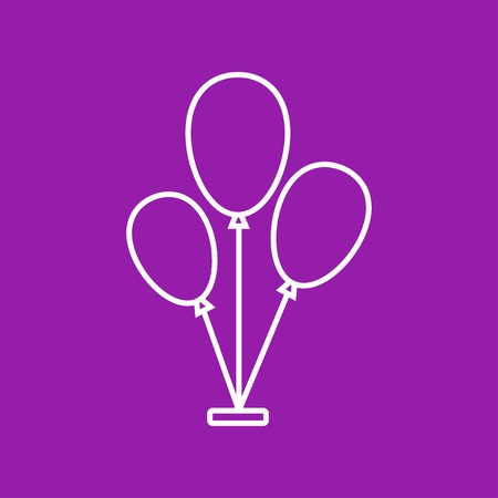 Vector flat isolate  three balloons flat icon. Eps10のイラスト素材