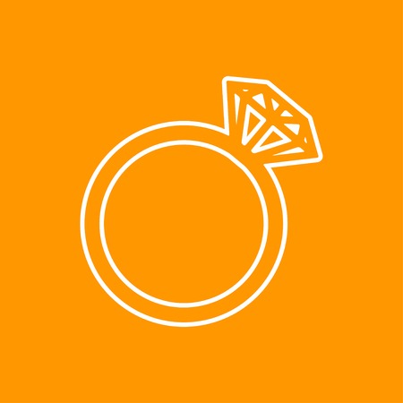 Vector gray flat wedding ring icon isolated outline. Eps10のイラスト素材