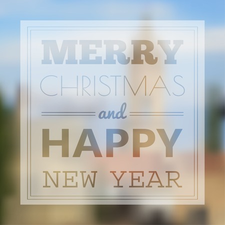 Christmas card with typography design and blur. Eps10のイラスト素材