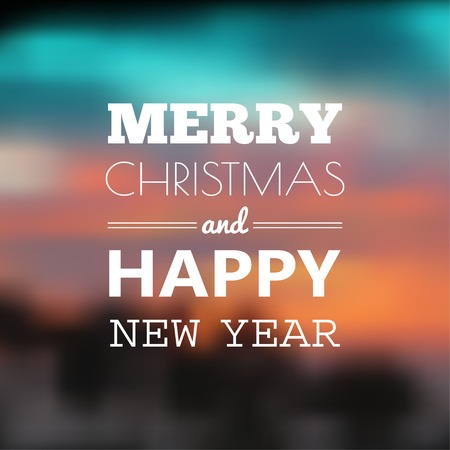 Christmas card with typography design and blur. Eps10のイラスト素材