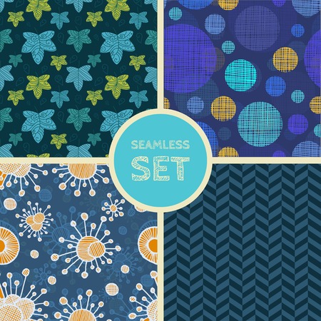 Vector set of four seamless backgroundのイラスト素材