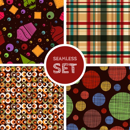 Vector set of four seamless backgroundのイラスト素材