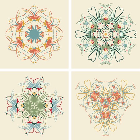 Vector set of four seamless backgroundのイラスト素材