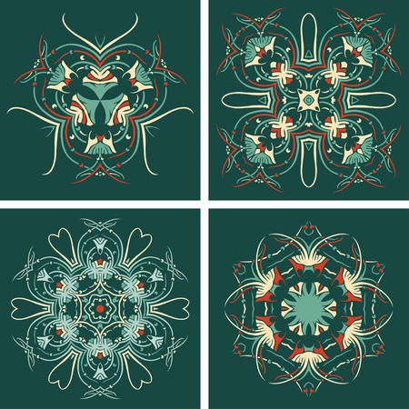 Vector set of four seamless backgroundのイラスト素材