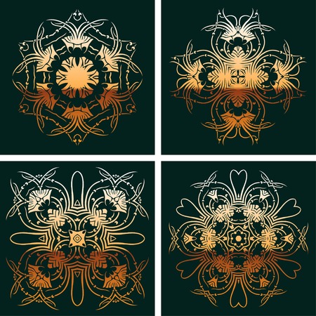 Vector set of four seamless backgroundのイラスト素材