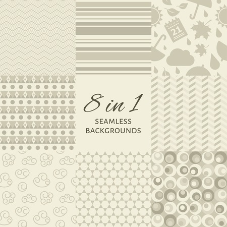 Vector set of seamles backgroundsのイラスト素材