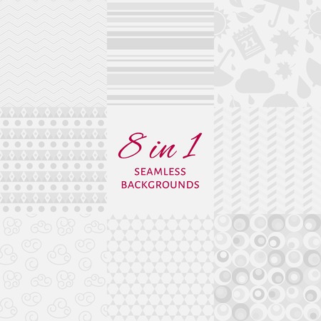Vector set of seamles backgroundsのイラスト素材