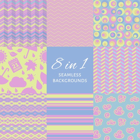 Vector set of seamles backgroundsのイラスト素材