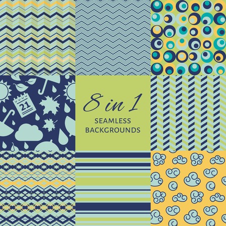 Vector set of seamles backgroundsのイラスト素材