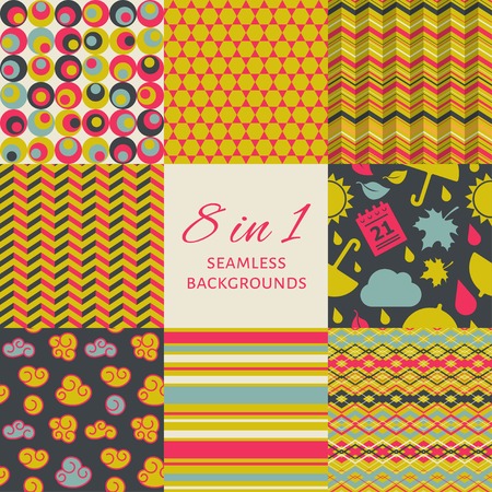 Vector set of seamles backgroundsのイラスト素材