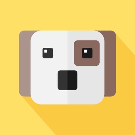 Vector flat animal. Square dog icon. Flat zoo. Eps10のイラスト素材