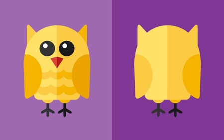 Vector flat animal. Owl icon. Flat zoo. Eps10のイラスト素材