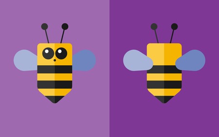 Vector flat animal. Bee icon. Flat zoo. Eps10