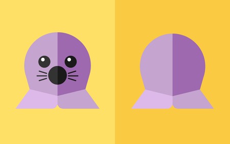 Vector flat animal. Seal icon with back. Flat zoo. Eps10のイラスト素材