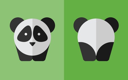 Vector flat animal. Panda icon. Flat zoo. Eps10のイラスト素材