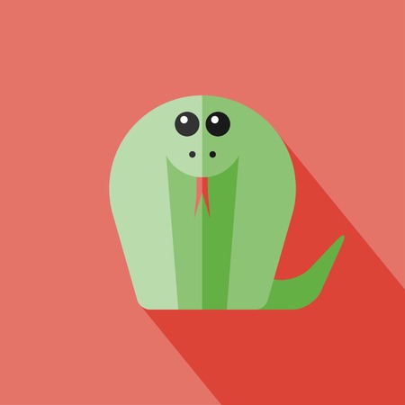 Vector flat animal. Cobra icon. Flat zoo. Eps10のイラスト素材