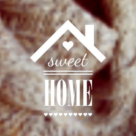 Vector blurred knitted background with typography elements. Eps10のイラスト素材