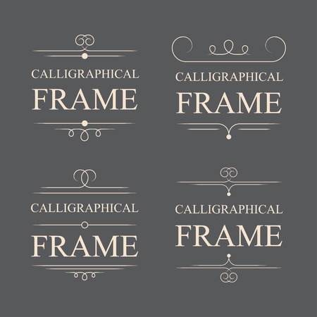 Vector calligraphic frame elements. Decorative elements. Eps10のイラスト素材