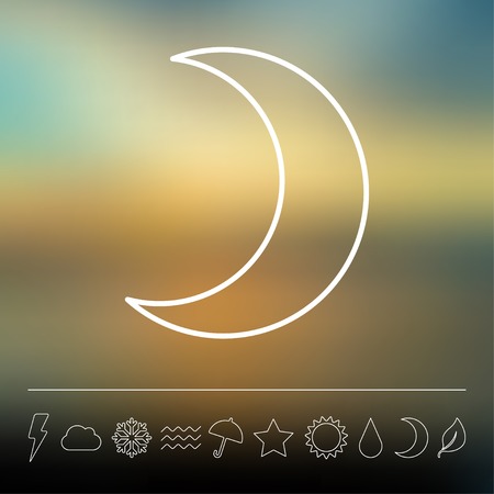 Vector flat weather icon set on blur. Sun star moon cloud snow fog rain. Eps10のイラスト素材