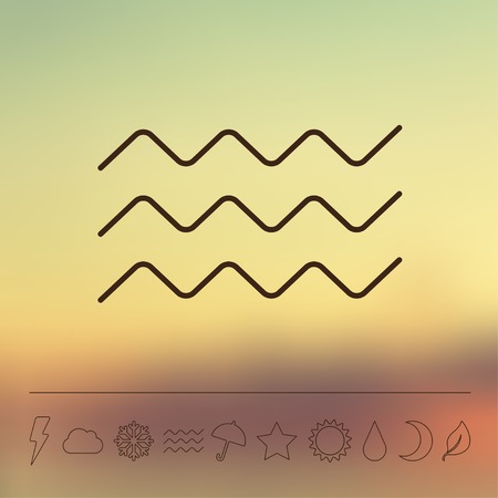 Vector flat weather icon set on blur. Sun star moon cloud snow fog rain. Eps10のイラスト素材