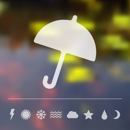 Vector flat weather icon set on blur. Sun star moon cloud snow fog rain. Eps10のイラスト素材