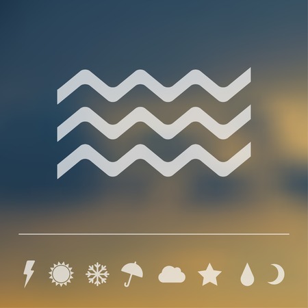 Vector flat weather icon set on blur. Sun star moon cloud snow fog rain. Eps10のイラスト素材