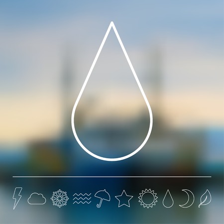 Vector flat weather icon set on blur. Sun star moon cloud snow fog rain. Eps10のイラスト素材
