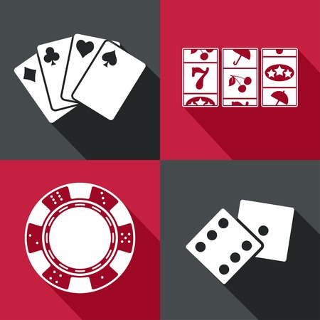 Vector flat casino color games icon. Eps10のイラスト素材