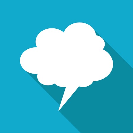Vector flat callout icon isolated on blue background.のイラスト素材