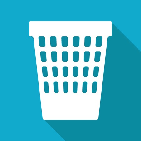 Vector flat basket icon isolated on blue background.のイラスト素材