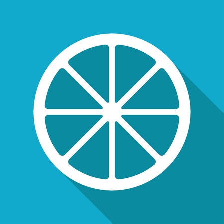Vector flat citrus icon isolated on blue background.のイラスト素材