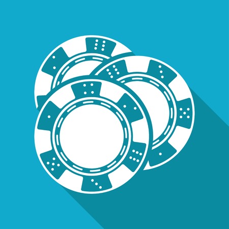 Vector flat isolate chips icon isolated on blue background. のイラスト素材